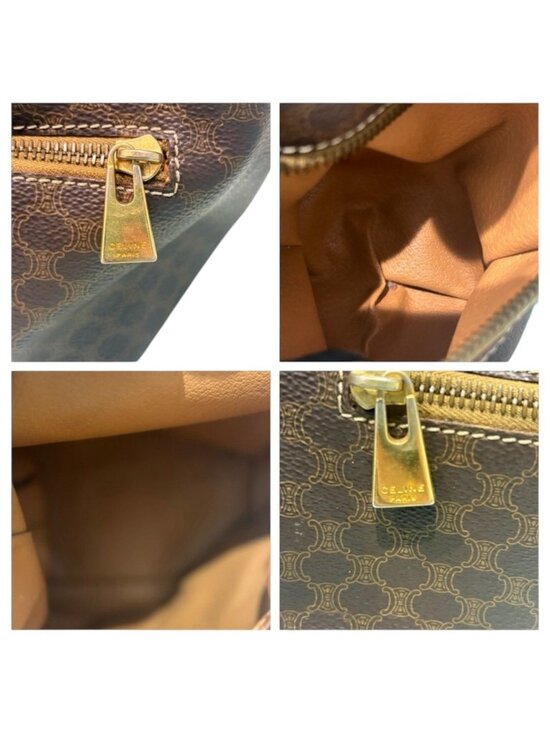 Celine Macadam Brown Gold Backpack